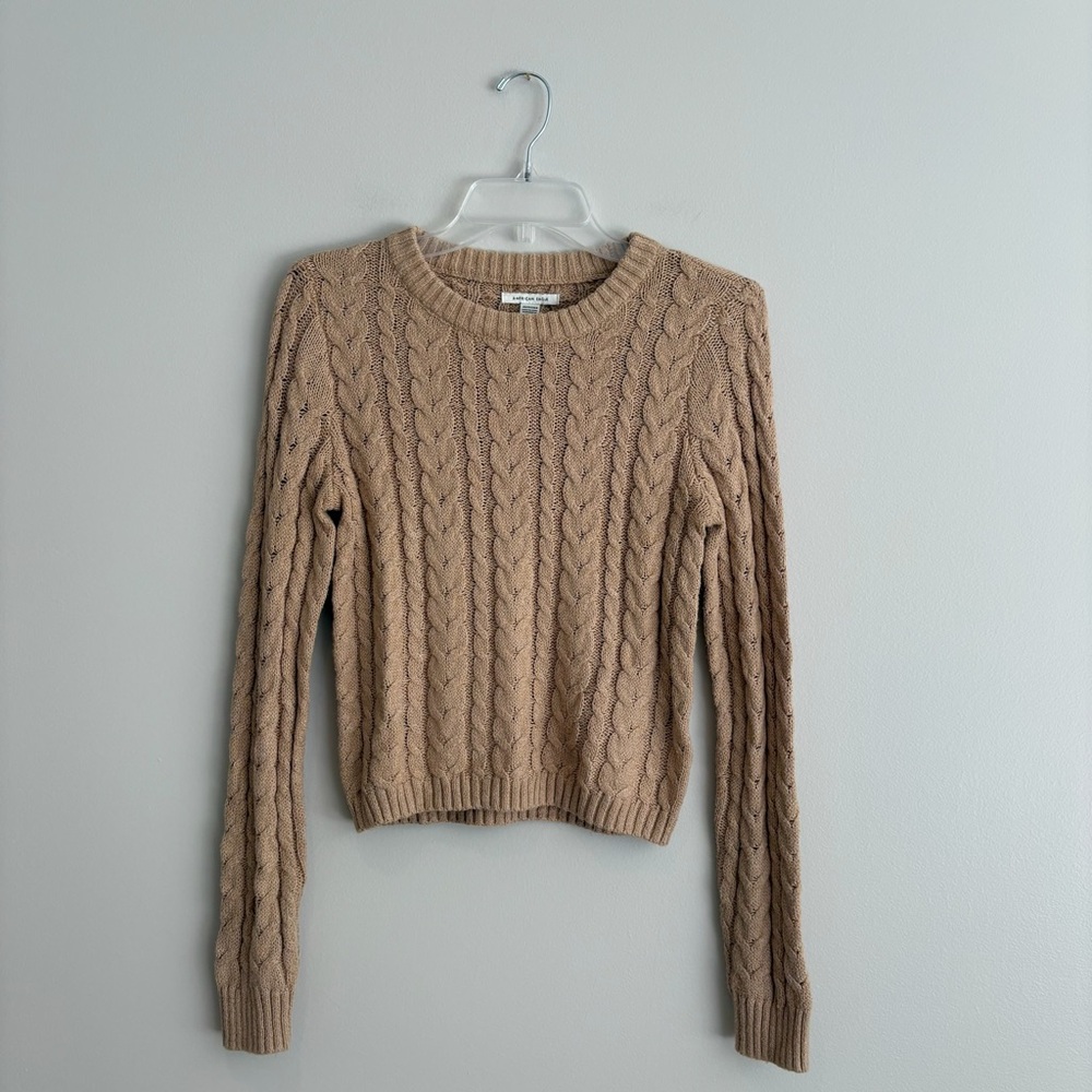 American Eagle Outfitters Cable Knit Tan Sweater